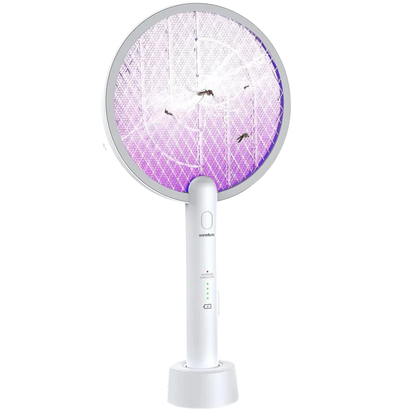 Senelux Electric Fly Swatter, Bug Zapper 2in-1 Racket Fly Killer USB Rechargeable Fly Zapper - Image 2